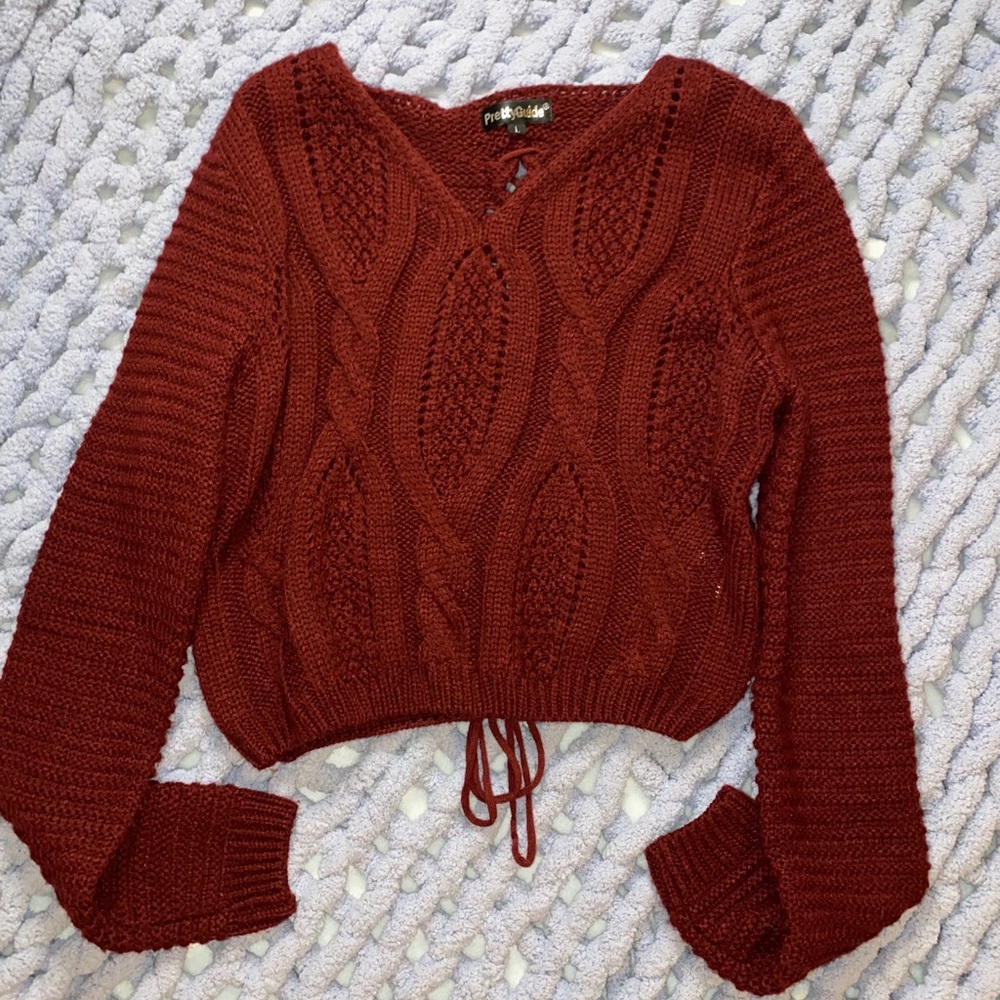 Pretty guide sweater. Cropped.